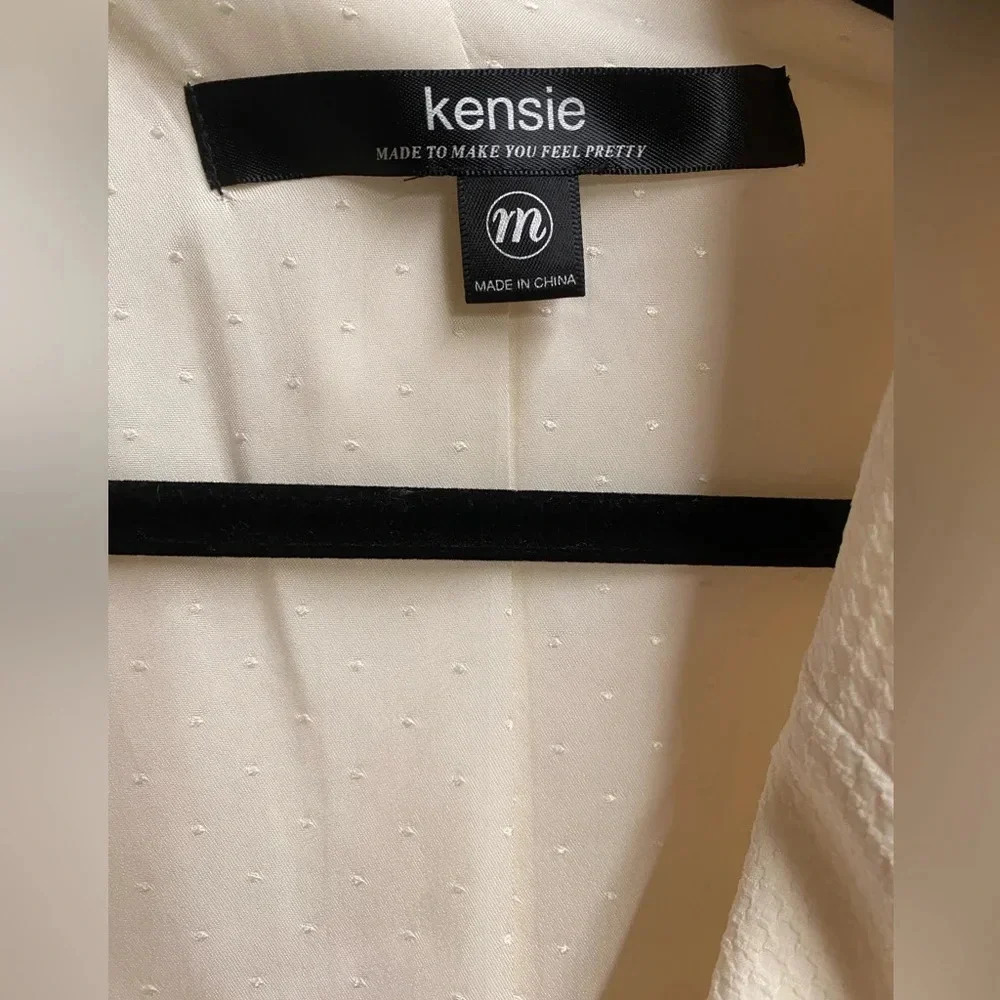 5/$20 KENSIE Cream Textured Blazer Jacket‎ Wmns Sz M Office Siren Corpcore GUC - Picture 4 of 7